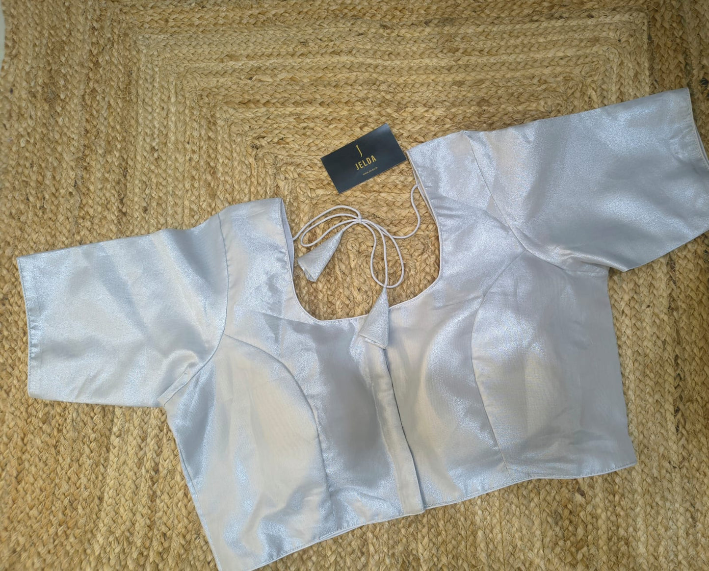 Tissue silver ready made blouse