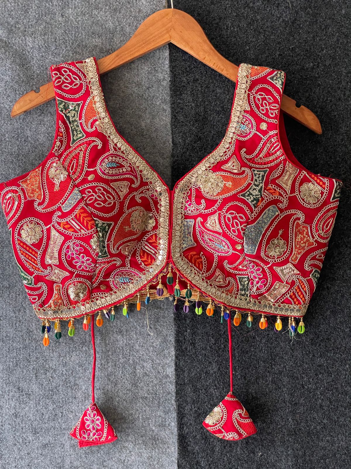 Heavy Pure Viscose Thread Embroidery Work - Premium Readymade Blouse