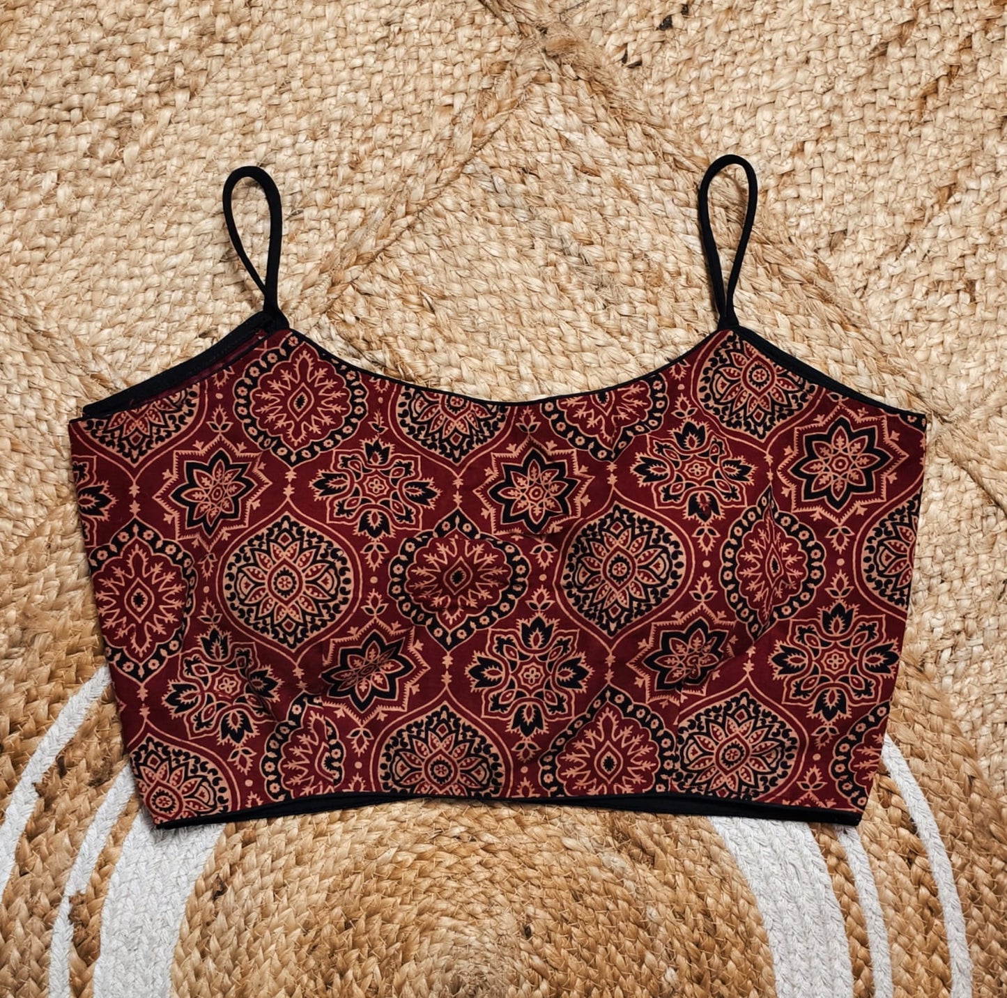 AJRAKH SHOLDER STRAPS/ NUDDLUS - PREMIUM READY MADE BLOUSE