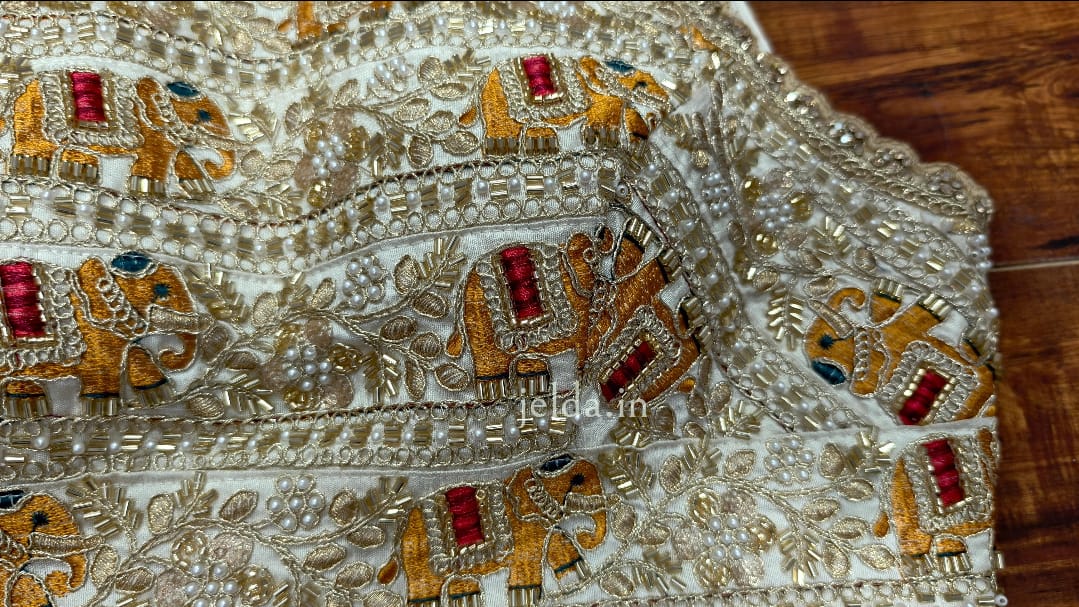 Heavy Embroidery work halter neck sleeveless - custom made blouses