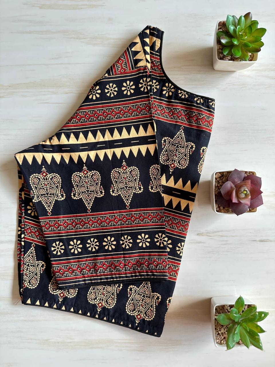 Pure Ajrakh Cotton ready made blouse