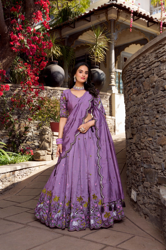 Lavender love, bridesmaid glow Lehanga