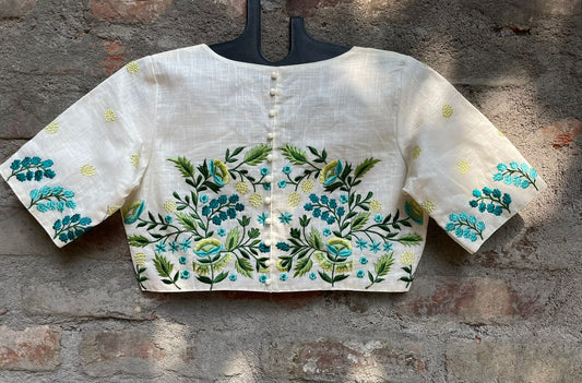 Cotton embroidered designer blouses