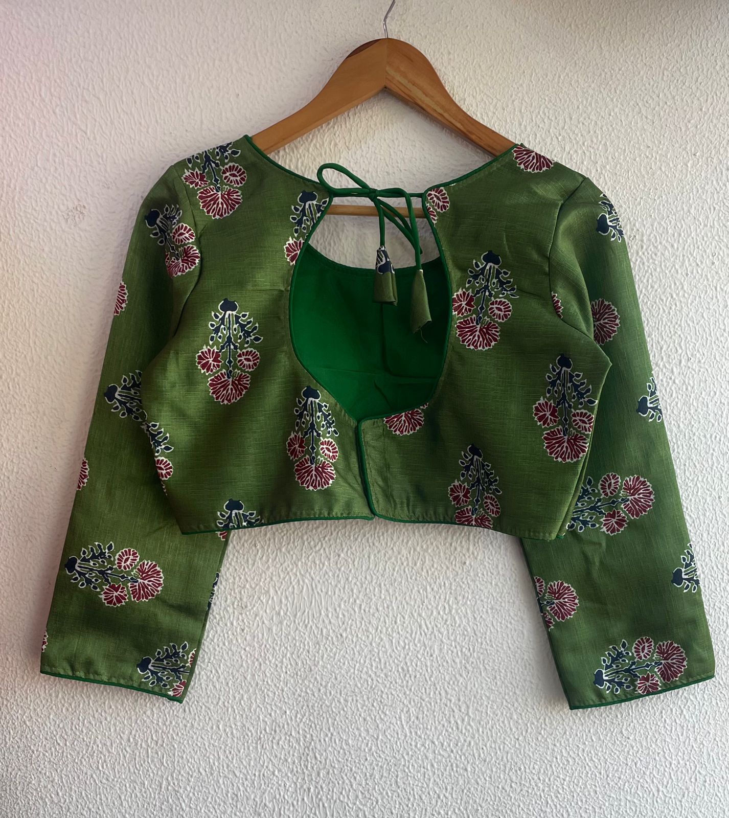 Beautiful Kalamkari print all over ready made blouse