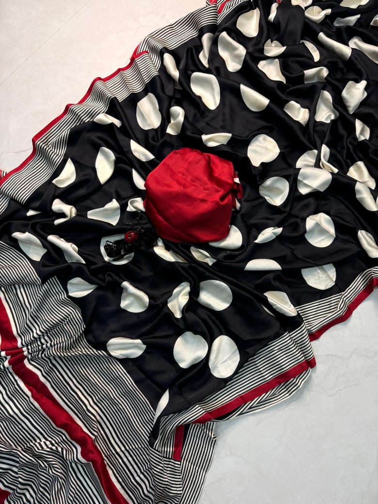 Lagdi pure  satin  Silk saree