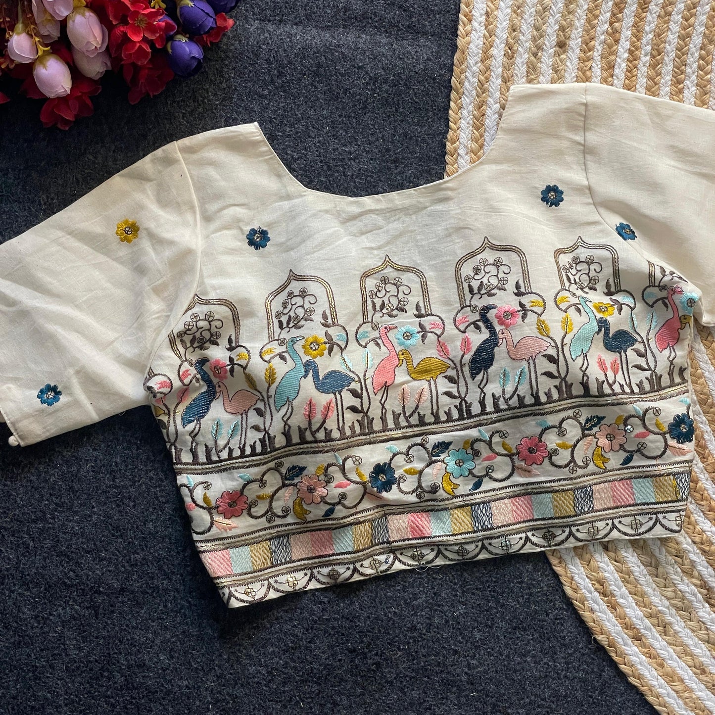 Heavy Cotton Embroidery Work - Premium Ready Made Blouses