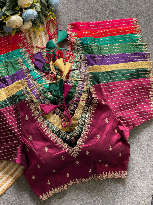 Banarasi silk ready made blouse