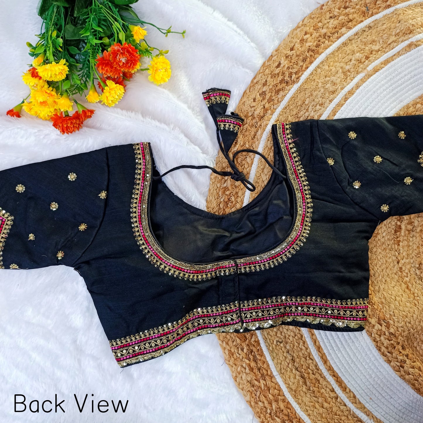 EXCLUSIVE MULTY COLOUR THREADS, JARI, SEQUINS APPLE CUT WORK EMBROIDERY READY MADE BLOUSES