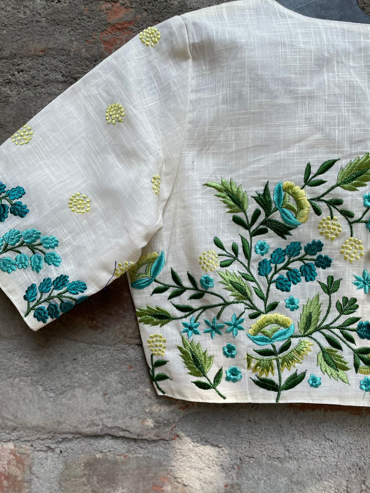 Cotton embroidered designer blouses
