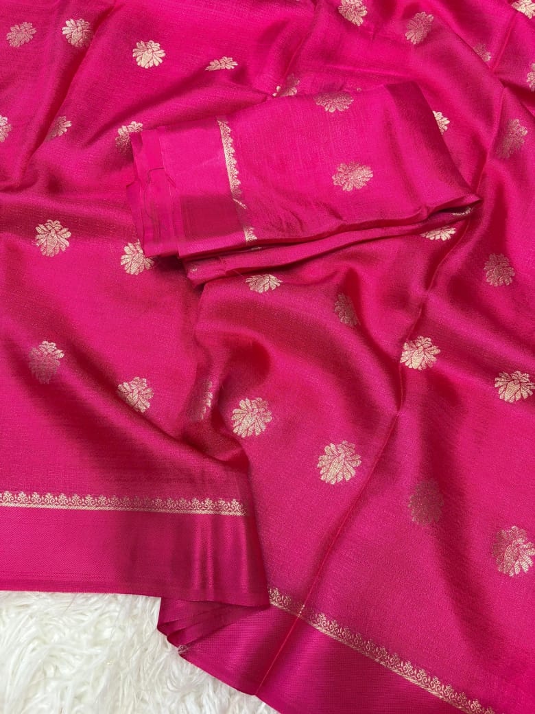 Pure viscose soft jute with satin patta border with jacquard putta sarees