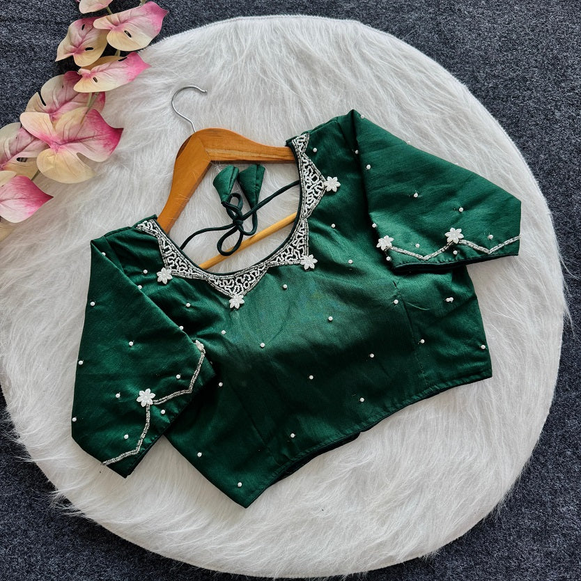 Beautiful Handwork All Over - Premium Readymade Blouse