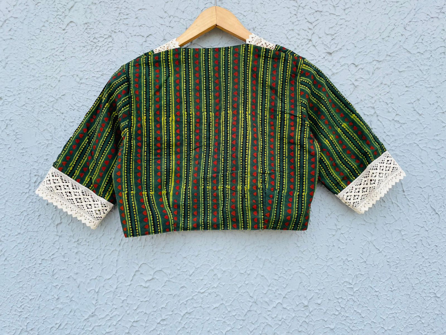Cotton Printed With Lace Work - Premium Designer Blouse