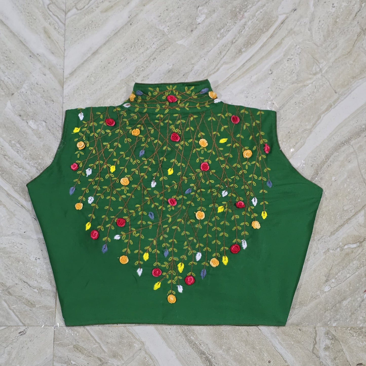 Kantha 3d work ready made blouse
