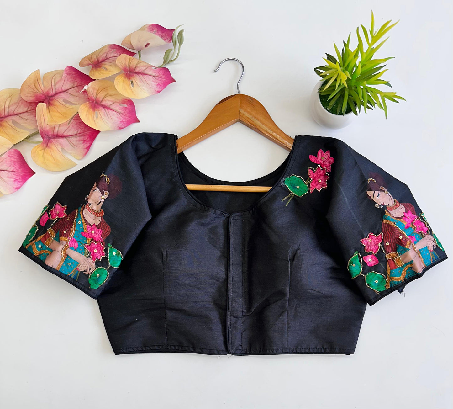 Pure Silk Fabric With Decent Print All Over - Premium Readymade Blouse
