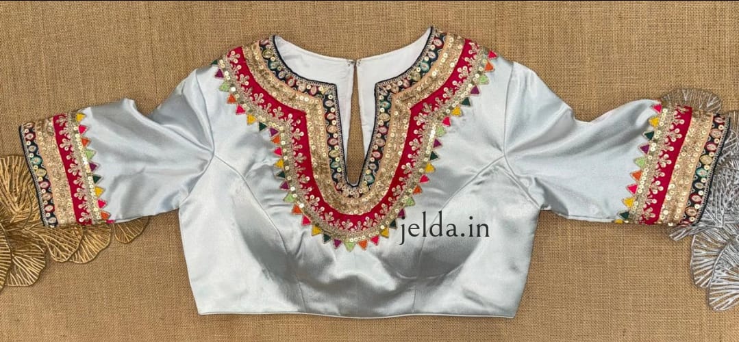 Festive Embroidered Modal Silk Blouse