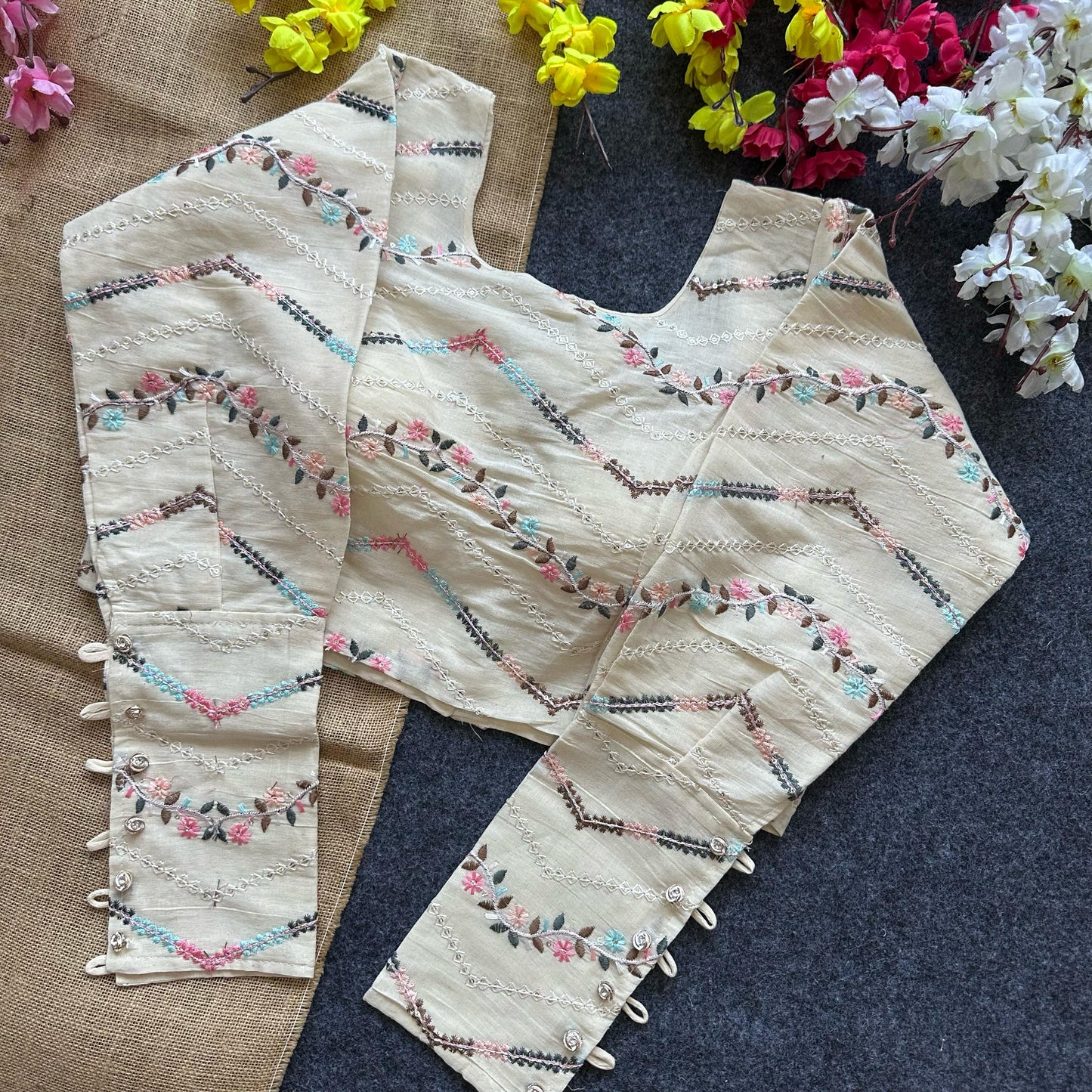Pure Camric Cotton - Premium Readymade Blouse