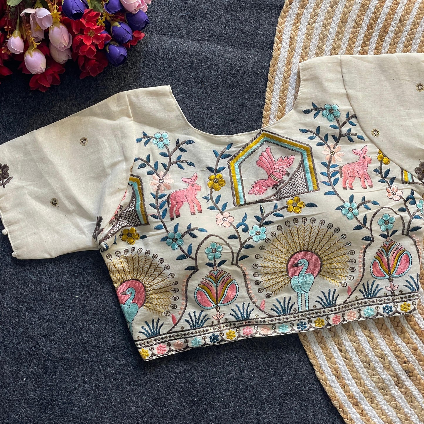 Heavy Cotton Embroidery Work - Premium Ready Made Blouses