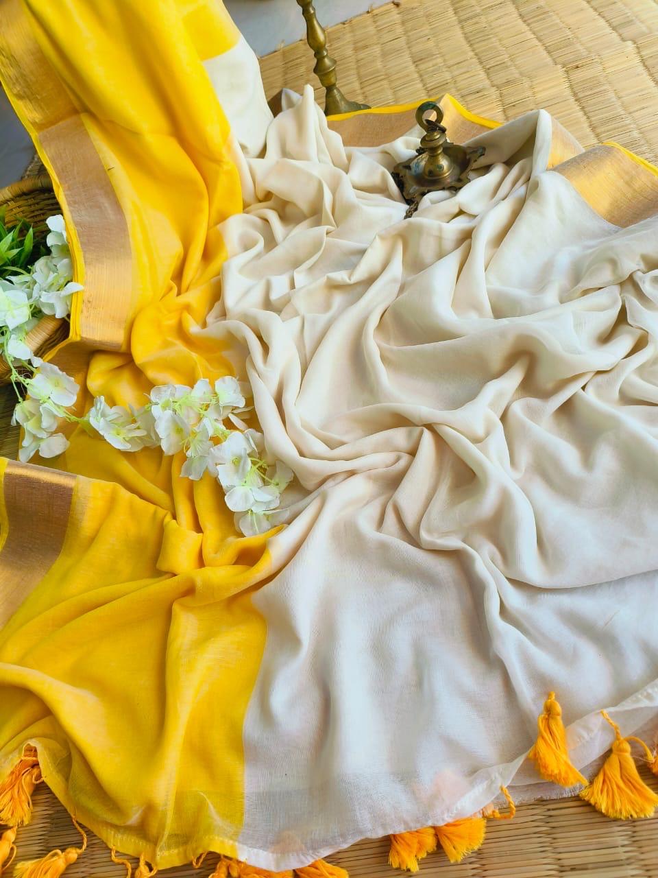 Pure Mul Mul cotton by catton saree