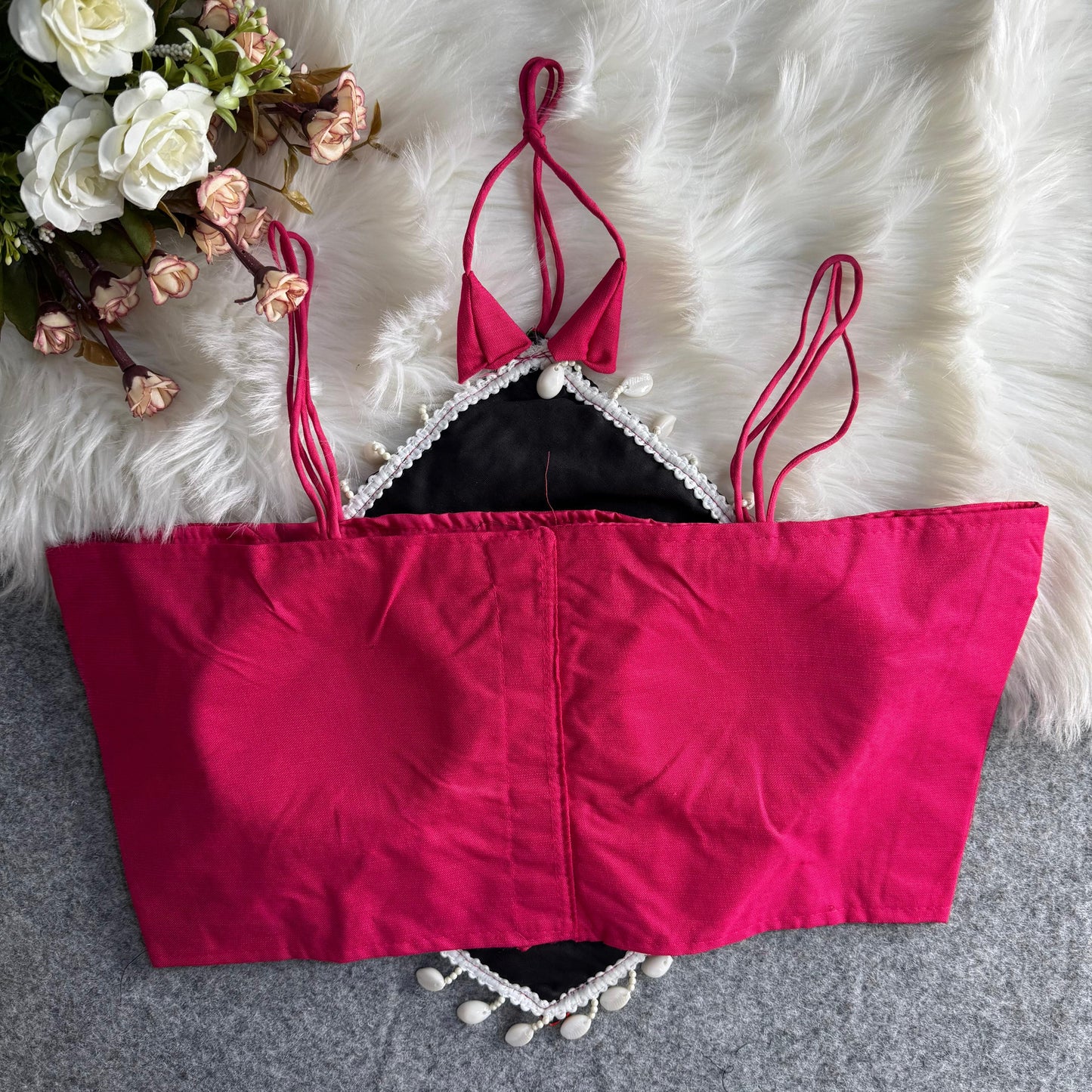 Heavy Embroidery With traditional Lace ready made blouse