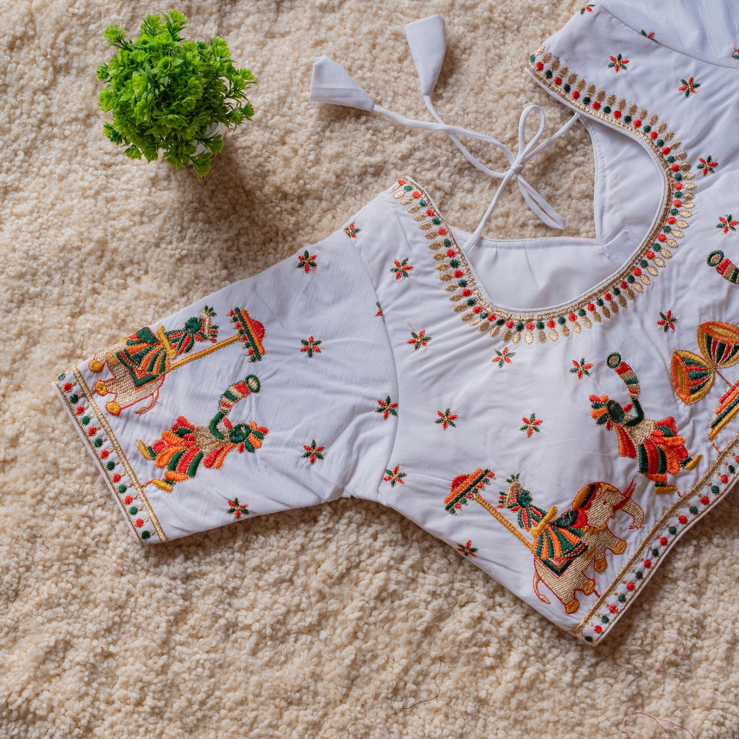 Beautiful embroidery work touch up with sequins all over ready made blouses