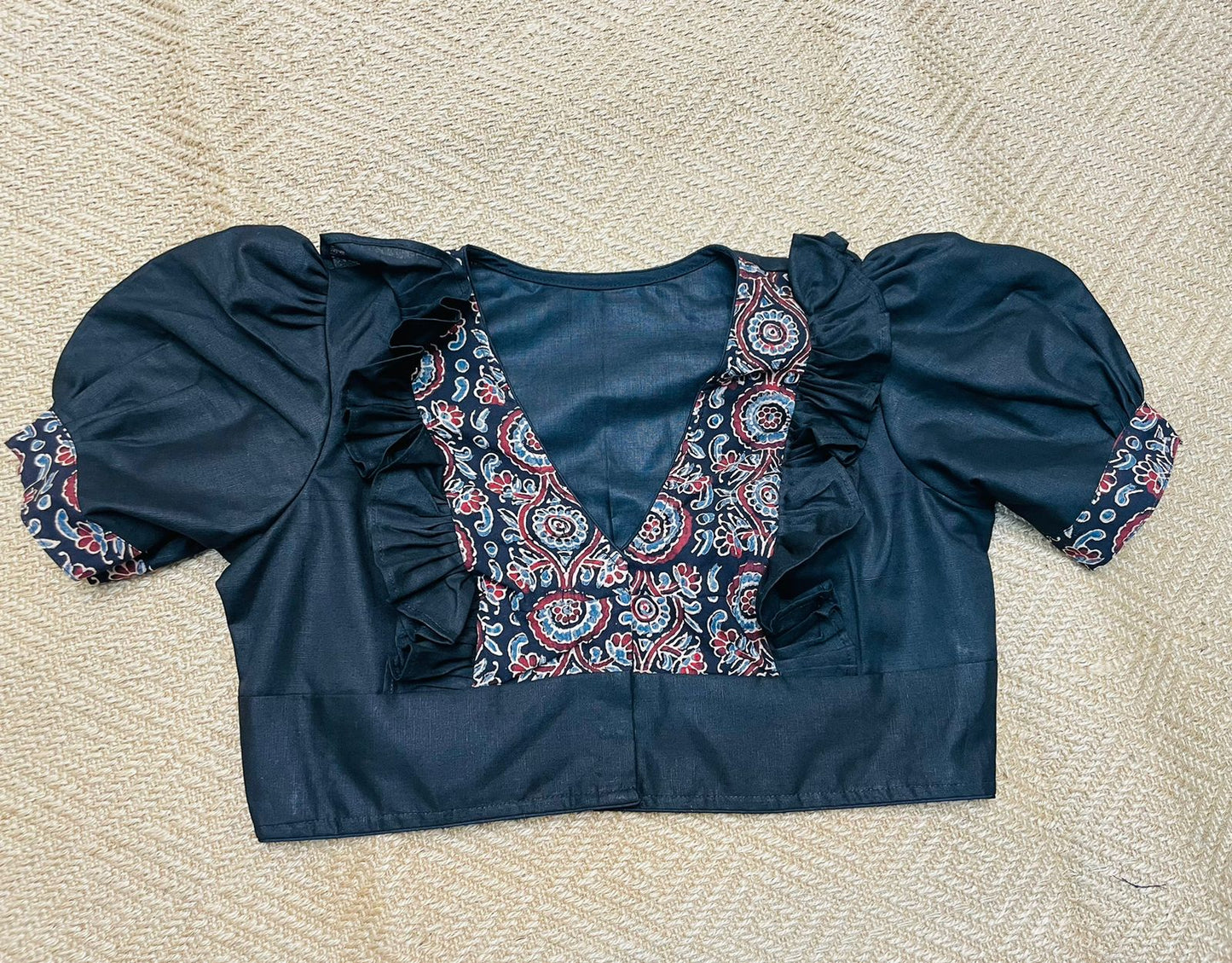 Cotton Printed With Frill - Premium Designer Blouse