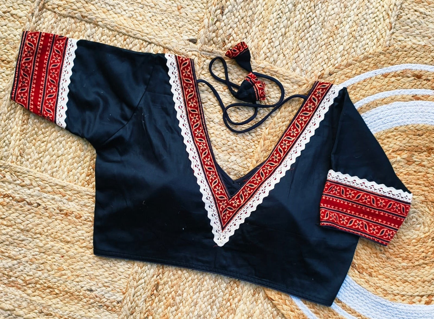 Cotton Silk V Neck - ready made blouse
