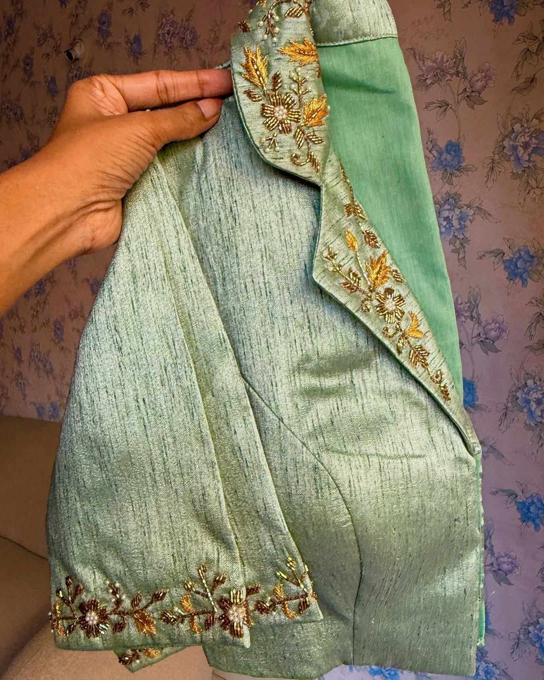 Beautiful handwork all over back and sleeves ready made blouses