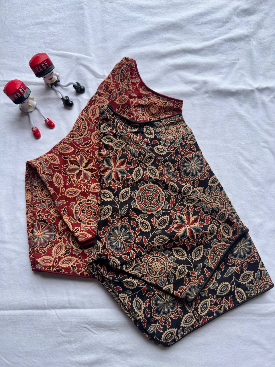 Pure Ajrakh HandBlock Cotton - Premium Readymade Blouse