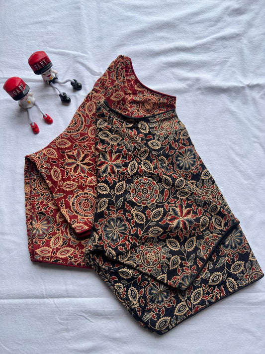 Pure Ajrakh HandBlock Cotton - Premium Readymade Blouse
