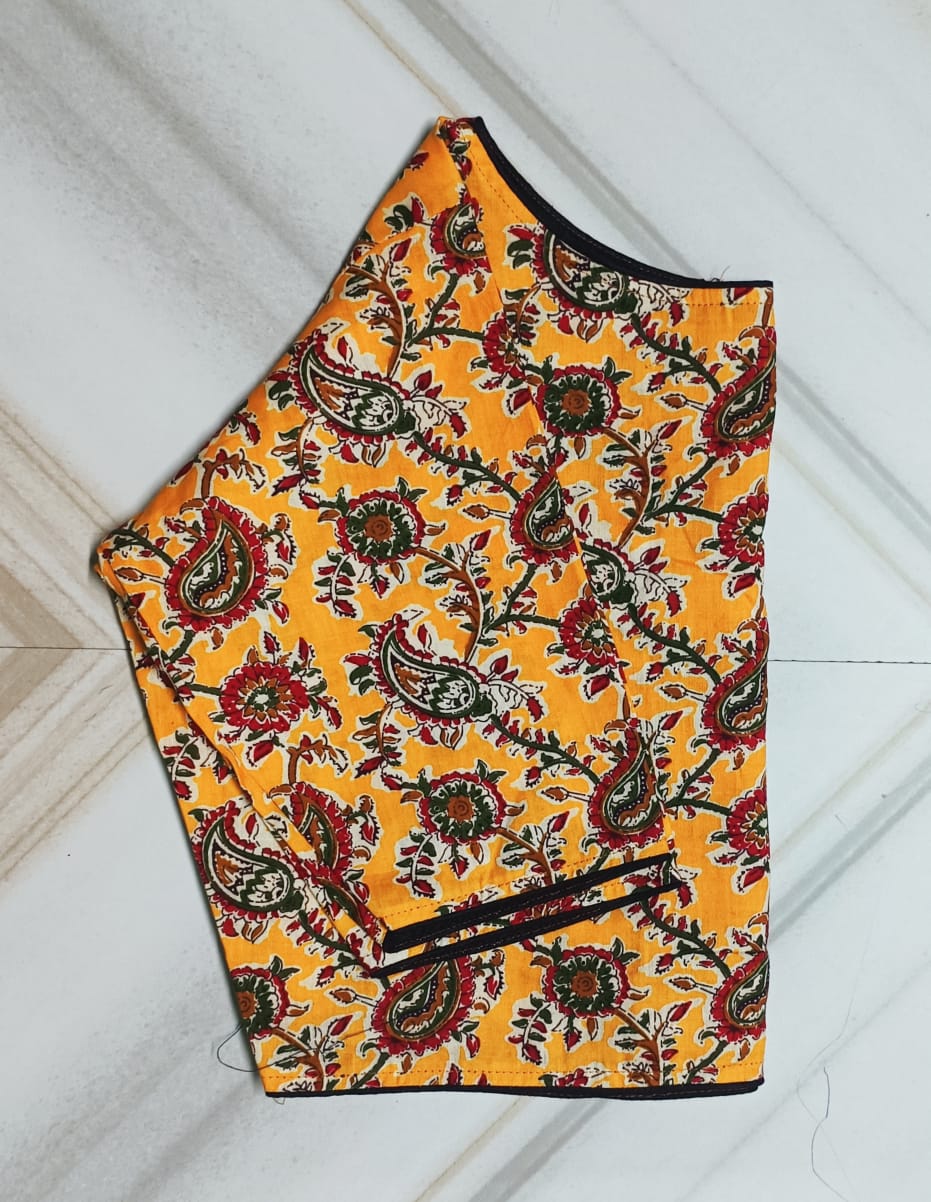 Kalamkari boatneck ready made blouse