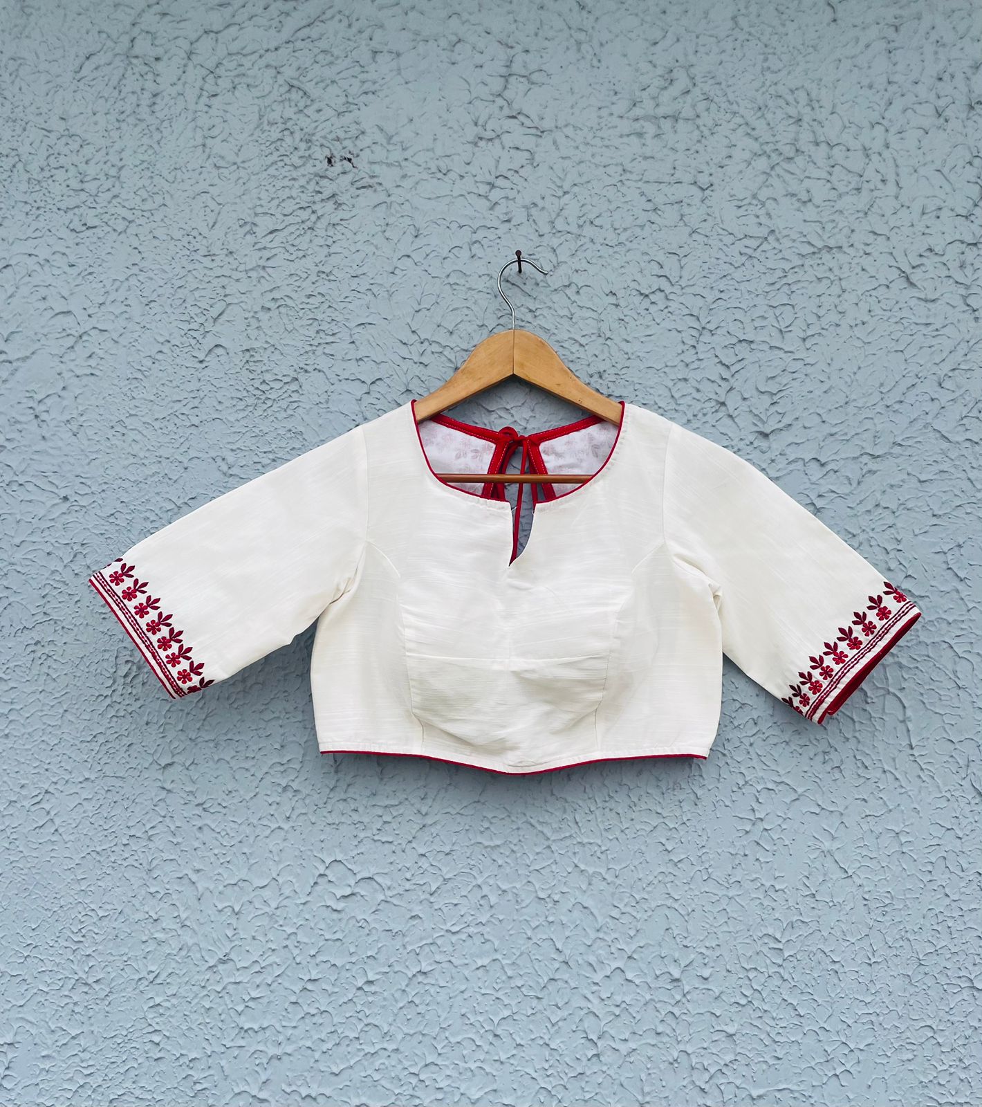 Embroidered work backless keyhole designer blouses