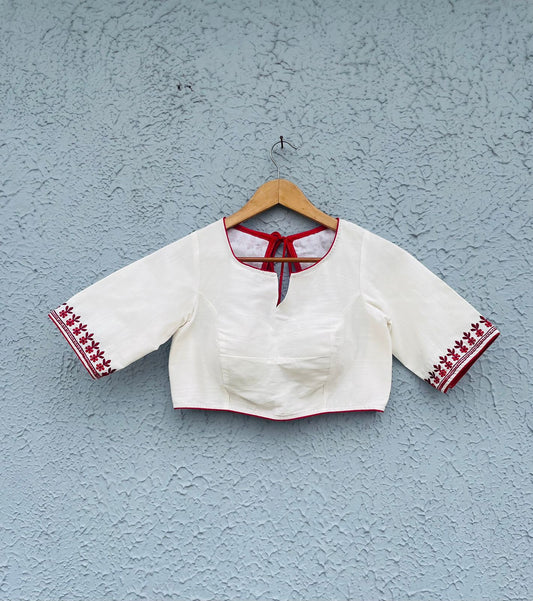 Embroidered work backless keyhole designer blouses