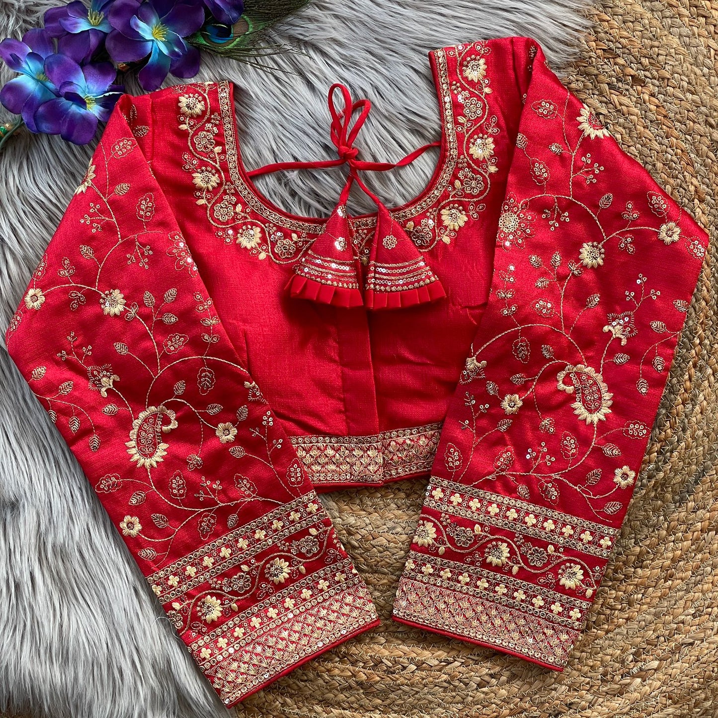 Heavy Embroidery Bridal Work ready made blouse