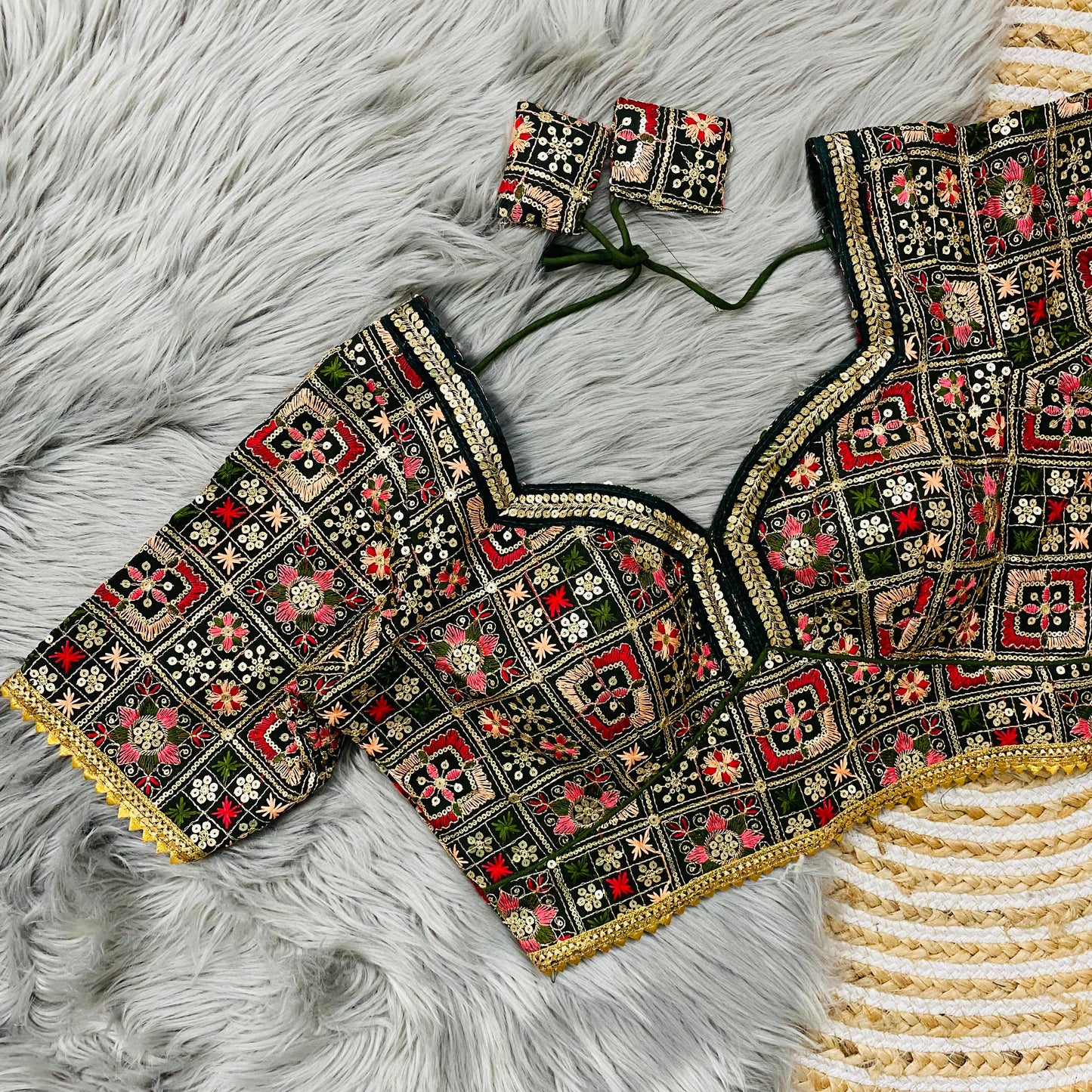 Presenting heavy georgette sequins and Multy work ready made blouses