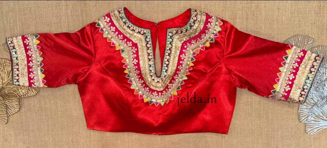 Festive Embroidered Modal Silk Blouse