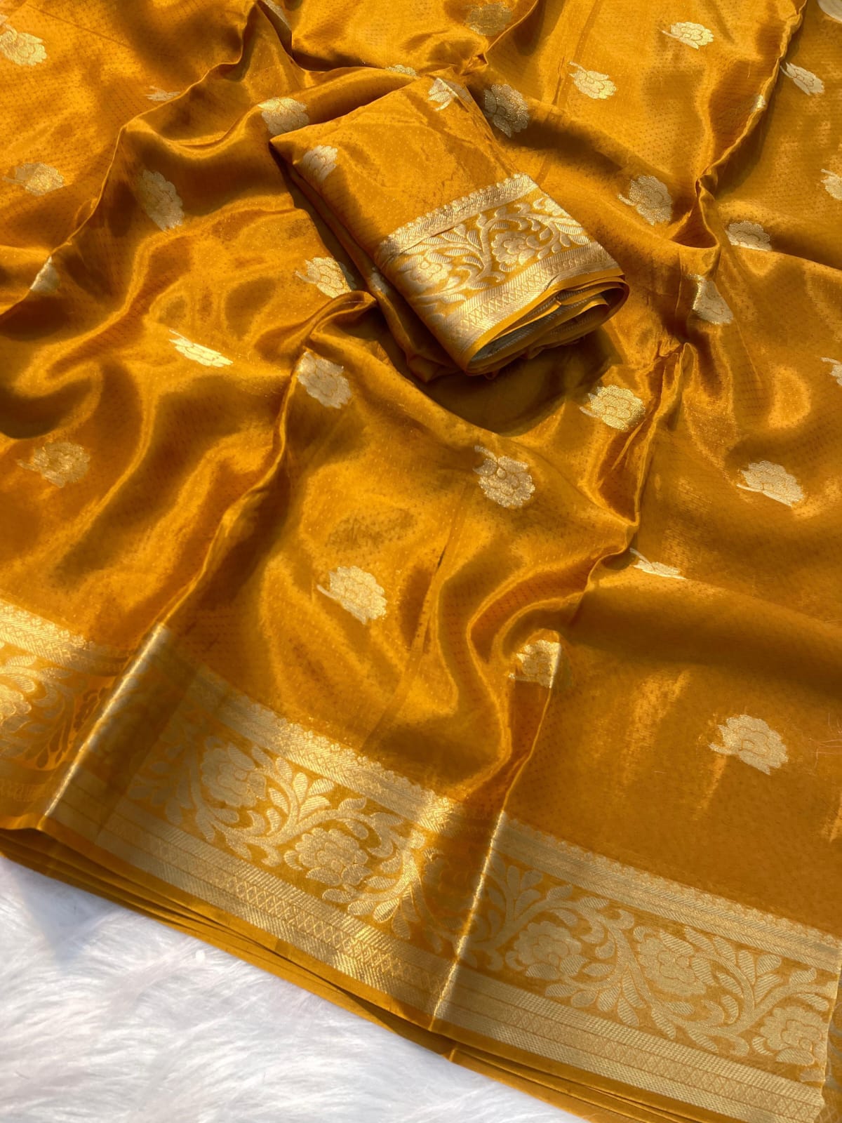 Pure viscose Mysore Crepe saree