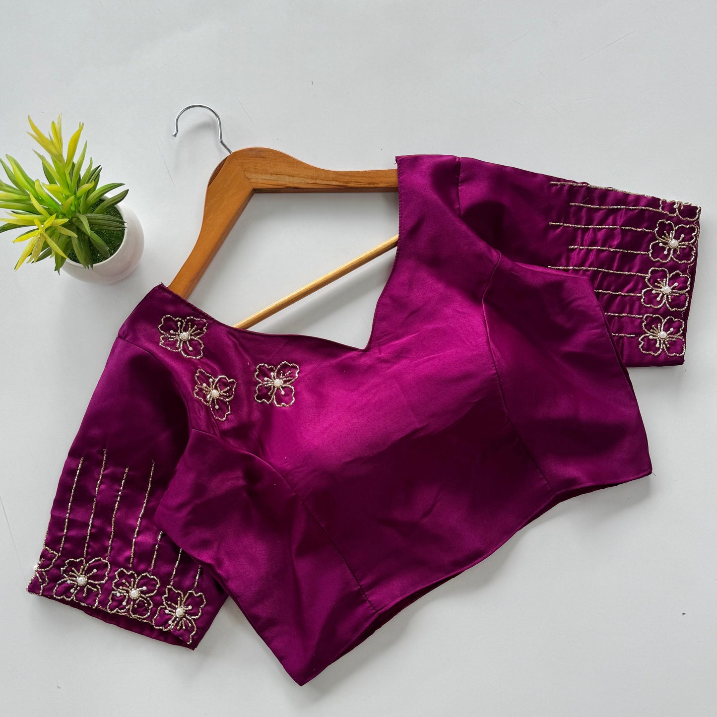 A Beauty Of Golden Handwork All Over - Premium Readymade Blouse