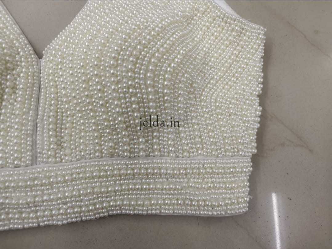 Exclusive pearl work - custom made blouses