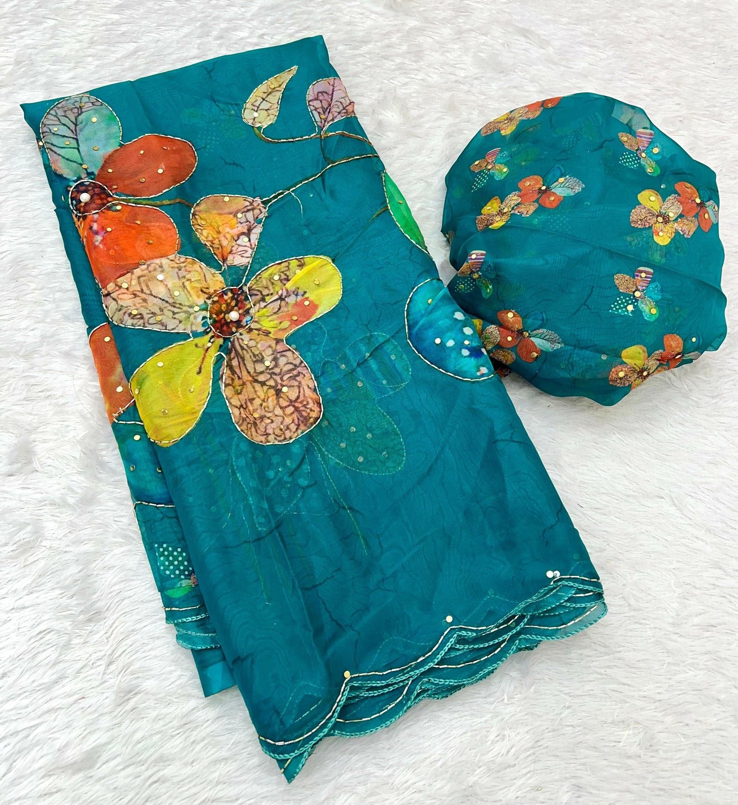 Pure Tebby Silk hand work saree
