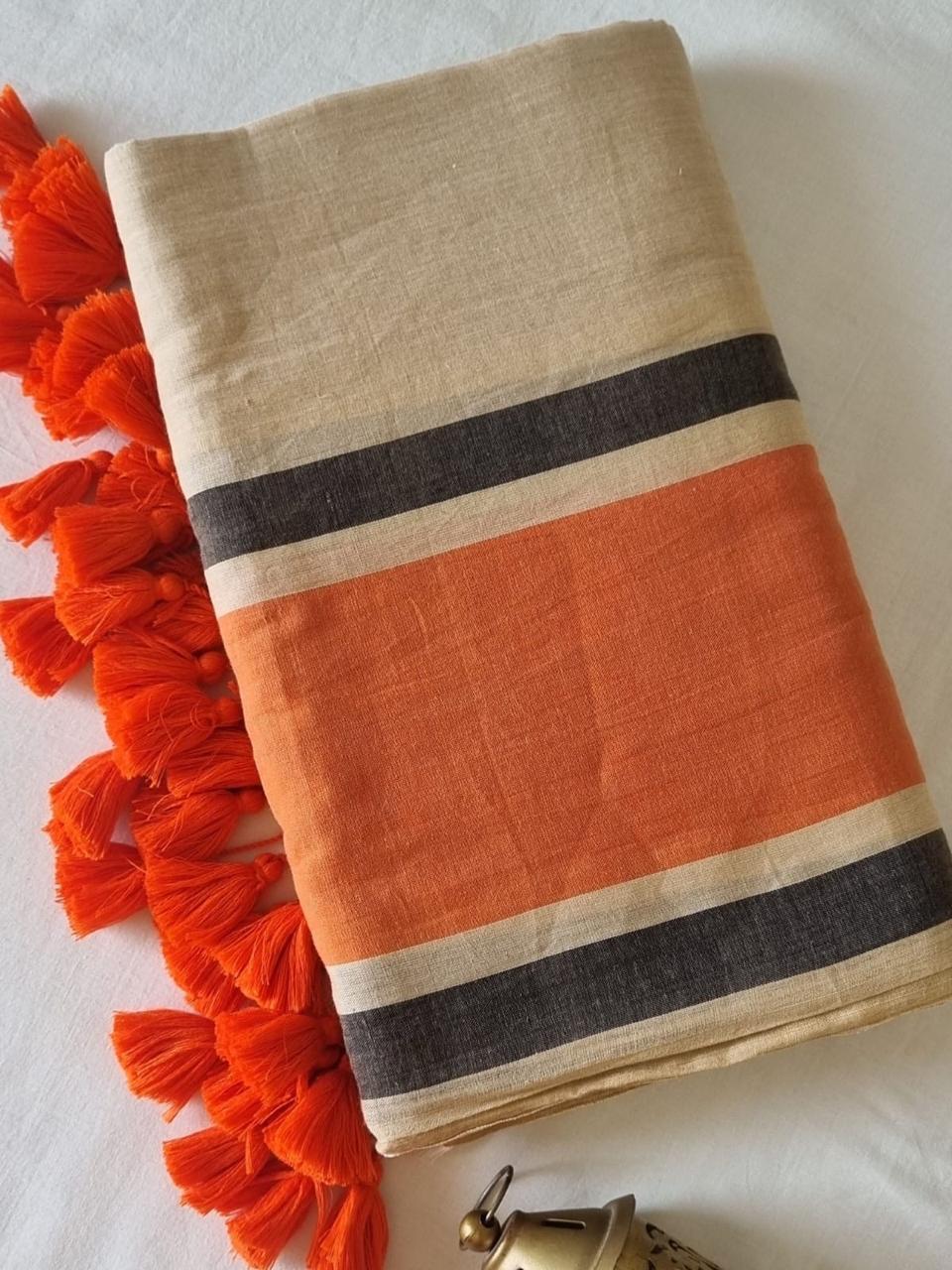 Pure Mul Mul cotton by cotton saree