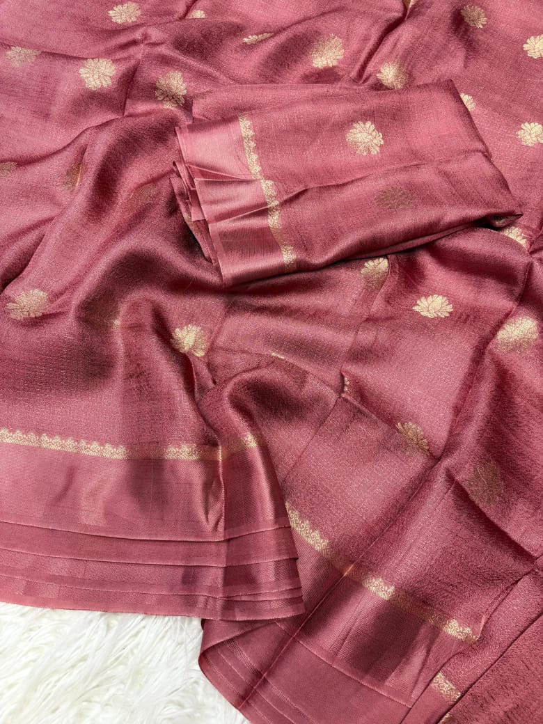 Pure viscose soft jute with satin patta border with jacquard putta sarees