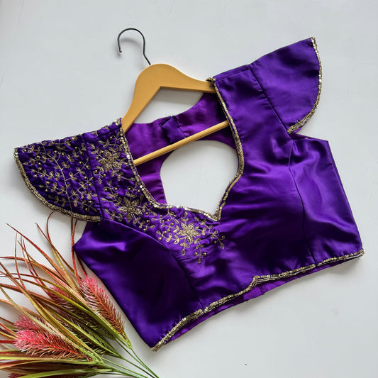 A beauty of golden handwork work all over ready made blouse