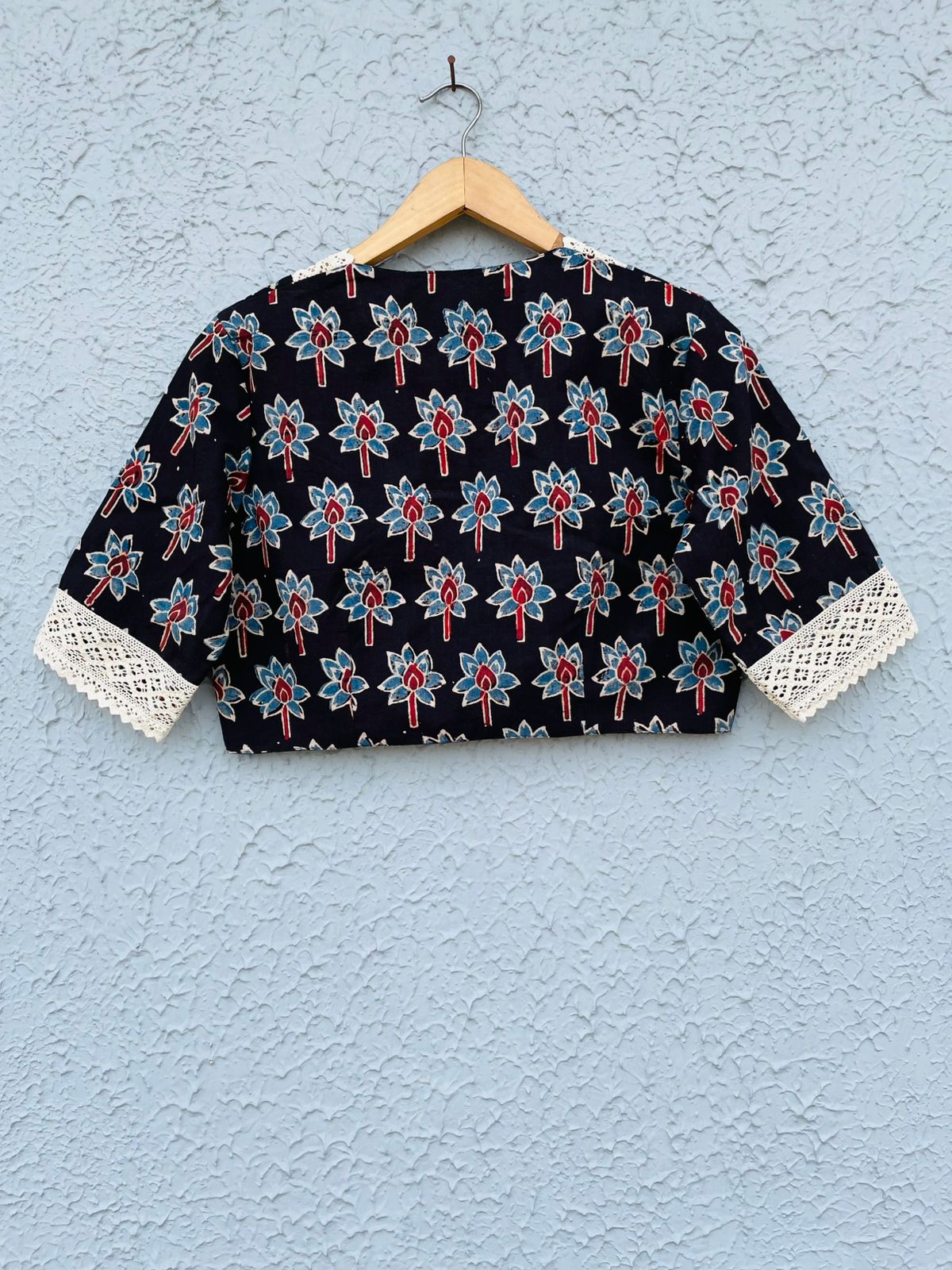 Cotton Printed With Lace Work - Premium Designer Blouse