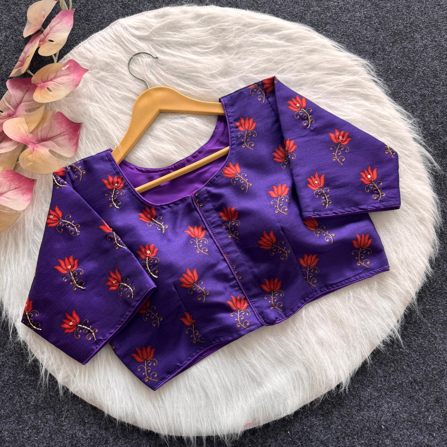 Pure silk fabric with Decent print ready made blouses