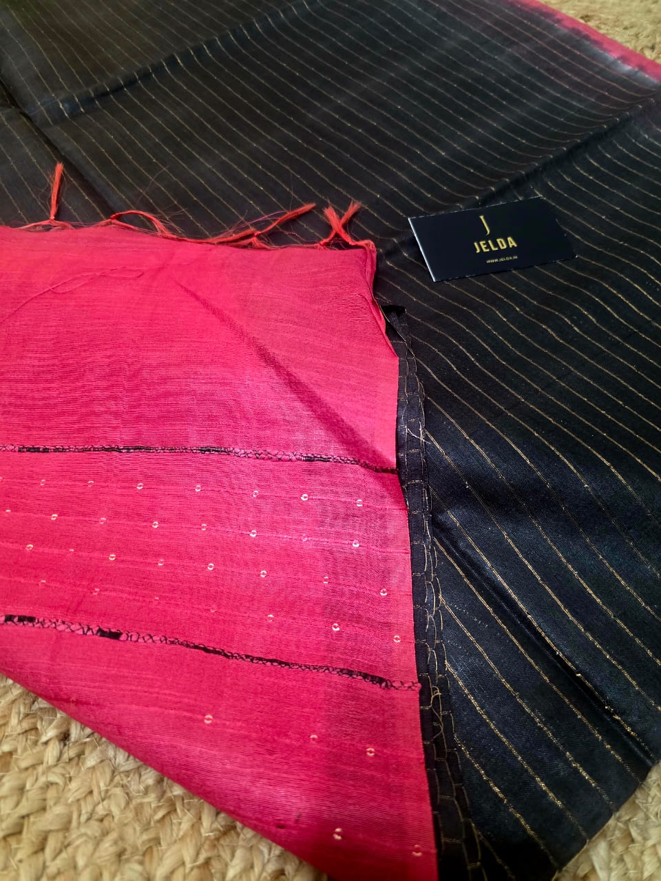 Kota soft strips Border less saree With contrast blouse