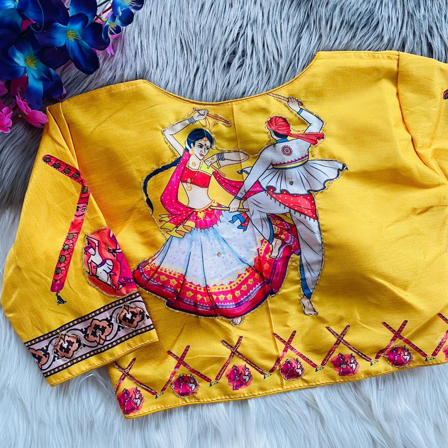 Pure silk with hand work ready made blouse