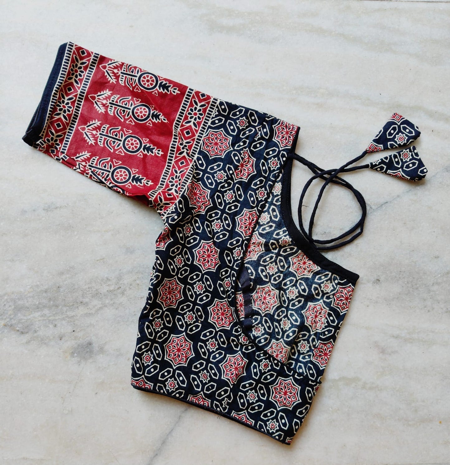 Pure Ajrakh Cotton - Premium Readymade Blouse