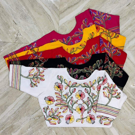 Kantha embroidery ready made blouse