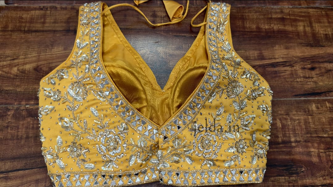 Heavy Embroidery work sleeveless - custom made blouses