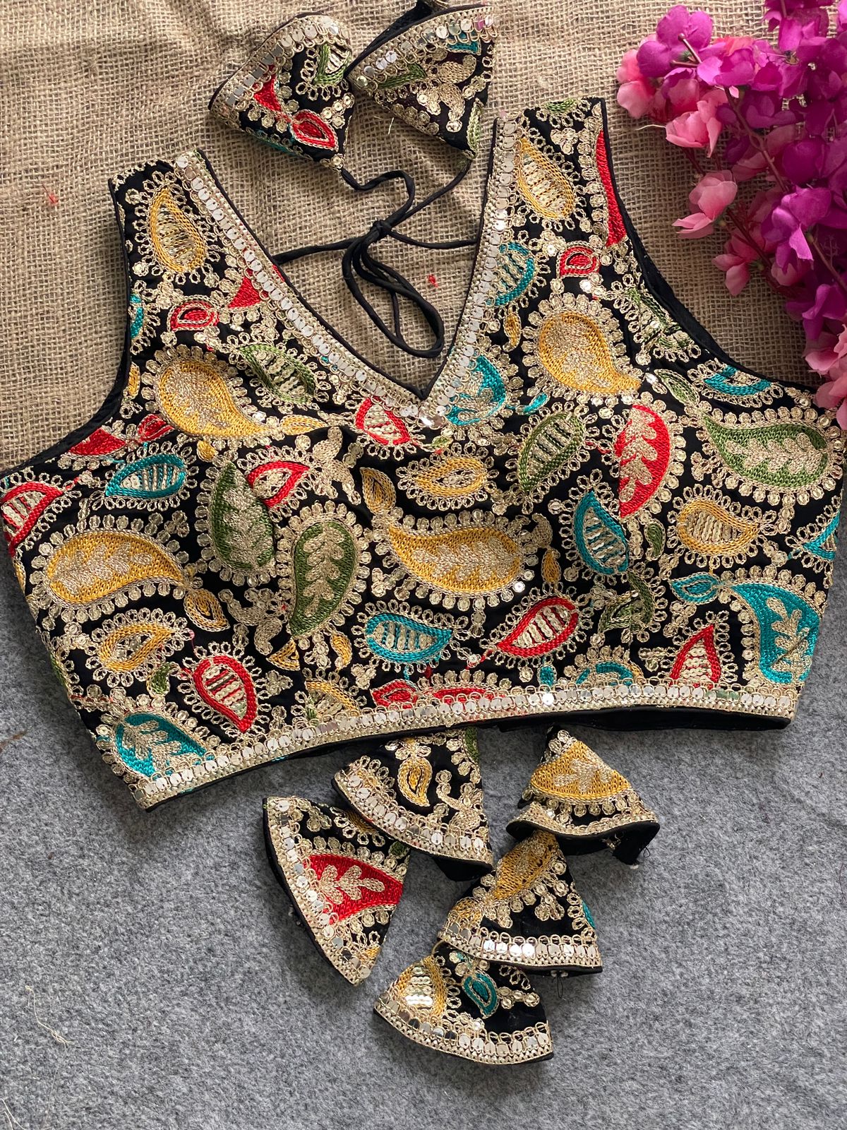 Premium Kashmiri work ready made blouse